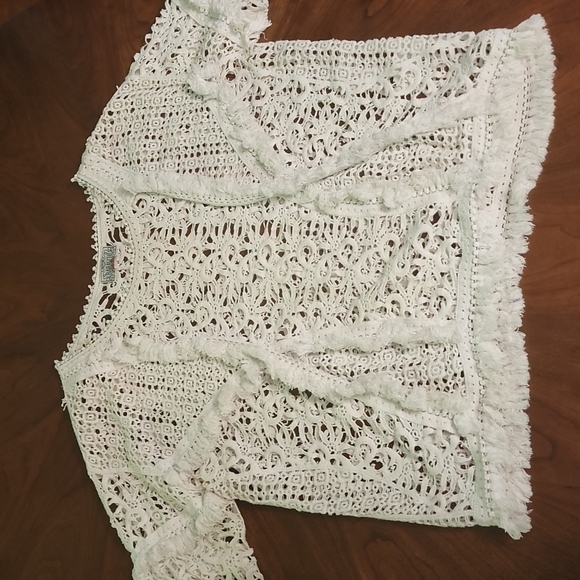BARASCHI Anthropologie crochet white top - Picture 4 of 10